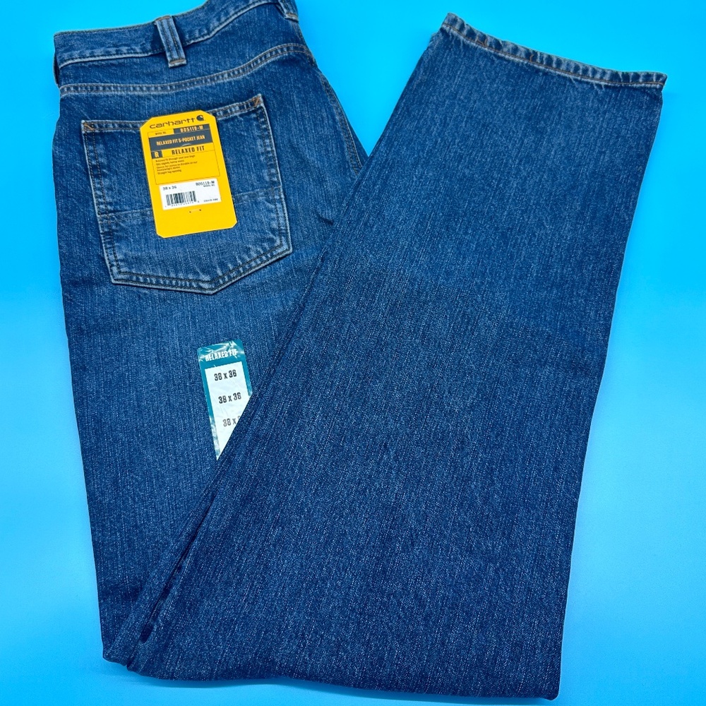 Carhartt Relaxed Fit 5-Pocket Heavyweight Denim Jeans Men's 38x36 BD5119-M - Picture 2 of 10
